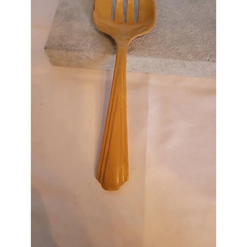 Vintage Baker lite ? Beige Marbleized Spork Imperial USA 8.5: Salad